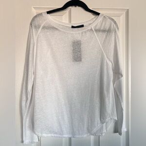 NWT SoLow Sport Burnout White Long Sleeve Curve Hem Top XS $79